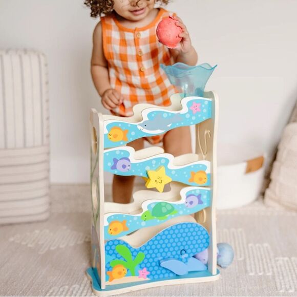 Melissa & Doug Rollables Wooden Ocean Slide - Picture 1 of 3